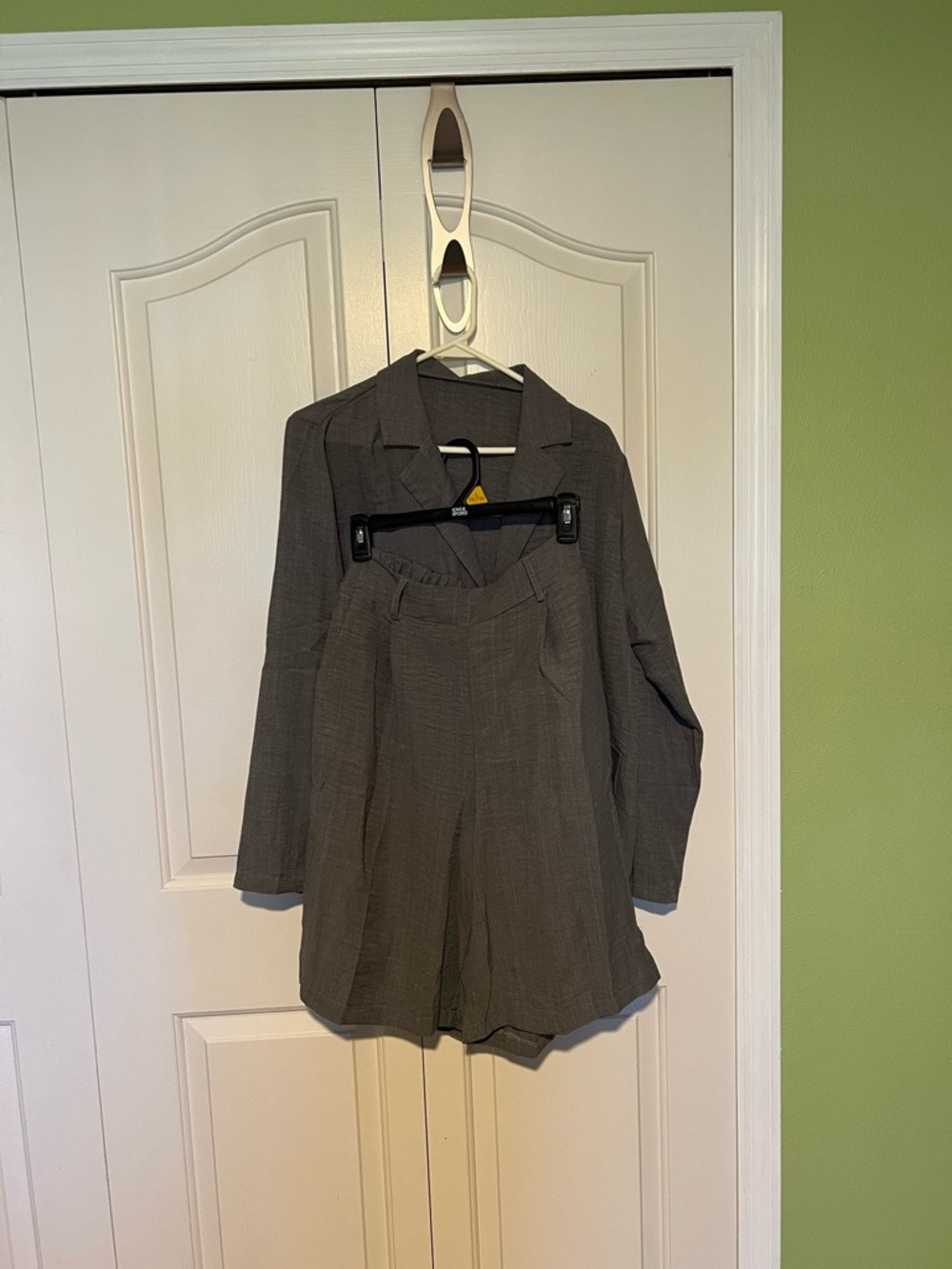 NWOT Gray Two-Piece Blazer and High-Waist Shorts Set
